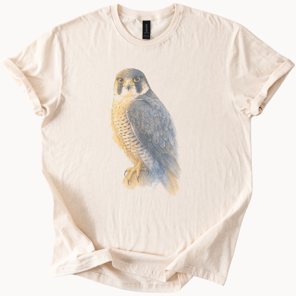 Peregrine Falcon Watercolor Feather Detail Tee - Picture 3 of 5